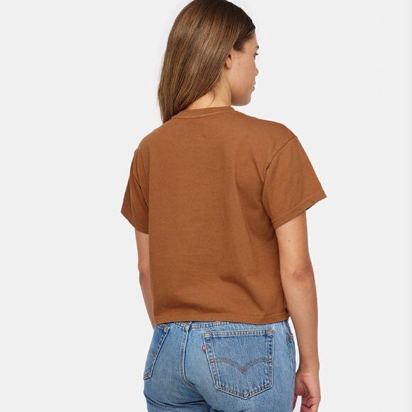 Nwt LACAUSA - Size XL - Women's Boxy Tee in Toffee/ Brown Organic Cotton - Picture 3 of 4